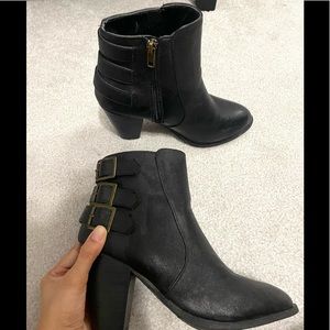 Black Heeled Booties. Size 5.5